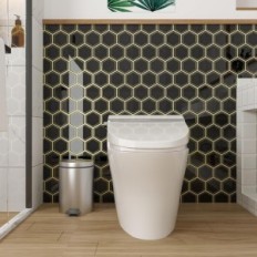 3D sienų lipdukai VaryPort Hexagonal Black 30.5x30,5 cm 20 vnt.