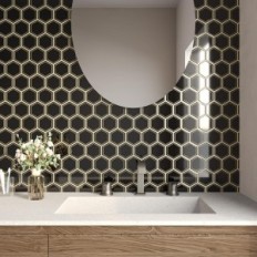 3D Wall Stickers Varypape Hexagonal Black 30.5x30,5 cm 20 stk.