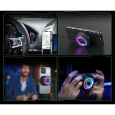 Schwarzer Hai-Magnetkühler für 4pro mit RGB- und TEMP-Steuerung.