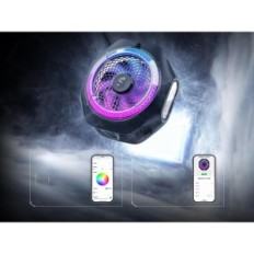 Svart hajmagnetisk kylare för 4pro med RGB och TEMP-kontroll.