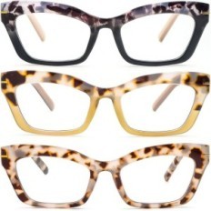 Leesbril KollySeek 3 stuks. Cat Eye Retro voor Dames +1.00