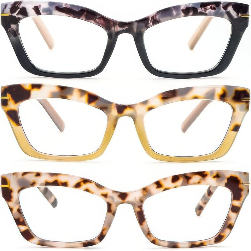 Occhiali da lettura Kollyseek 3 PCS. Cat Eye retrò per le donne +1,00