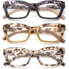 Lukeminen lasit KOLLYSEEEK 3 kpl. Cat Eye Retro naisille +1,00
