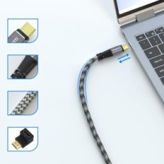 Mygatti USB-C kábel pre HDMI 10M 4K UHD s adaptérom 90/270 °