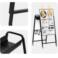 Metal YBAYMY Exhibition Stand with handle and storage shelf