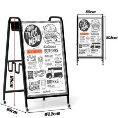 Metal YBAYMY Exhibition Stand with handle and storage shelf