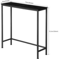 A Narrow Console Table for Hall and Metal Salon black