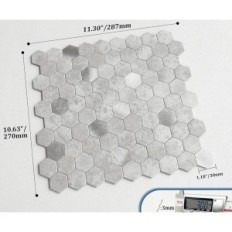 3D tarroja kuusikulmainen marmori ja metalli 10 arkkia