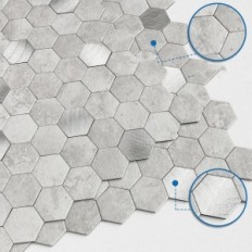 3D tarroja kuusikulmainen marmori ja metalli 10 arkkia