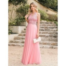 Kjole Dress Miss Hvordan Lang Chiffon Uten Rygg Elegant 32