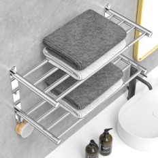 Towel hanger Adjustable 43-76 cm SUS304 Double without drilling