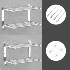 Håndklehenger justerbar 43-76 cm SUS304 Dobbel uten boring