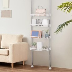 Bathroom shelf Ariikon telescopic 4 levels over the toilet Adjustable Ivory