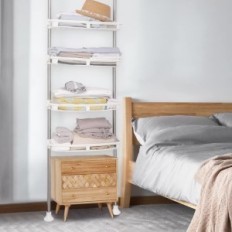 Étagère de salle de bain Arikon télescopique 4 niveaux sur les toilettes ajustable ivoire