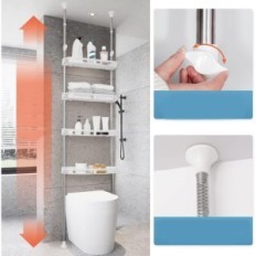 ARIIKON fürdőszoba polc teleszkópos 4 szint felett elefántcsont állítható WC