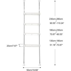 Bathroom shelf Ariikon telescopic 4 levels over the toilet Adjustable Ivory