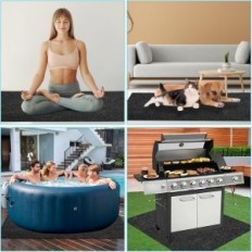 Mat debajo del jacuzzi antideslizante impermeable 188x183cm múltiple