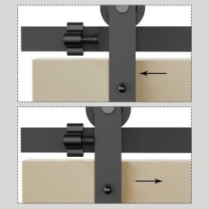 Guida e rulli a rotelle a porta scorrevoli TSMST 150cm
