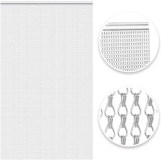 Zasłona łańcuszkowa na drzwi VerRich aluminiowa 80x200cm srebrna