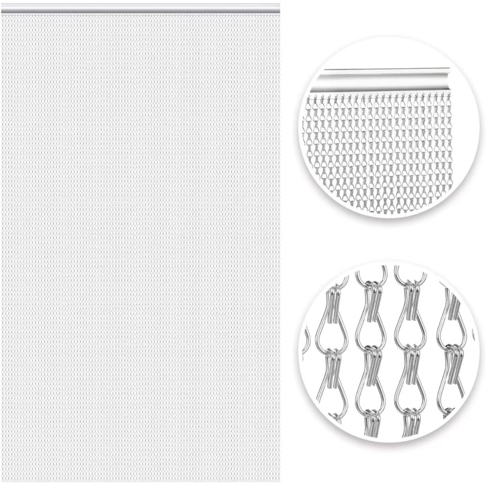 Kædeforhæng til Verrich Aluminium 80x200cm Sølv