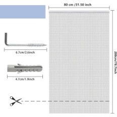 Chain zavjesa za Verrich aluminij 80x200cm srebro