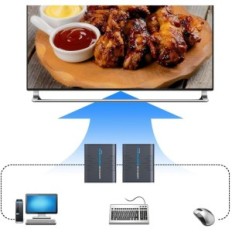 Eksteender KVM HDMI 120M Ultra HD 1080P @ 60Hz Kabel CA5 / 5E / 6/7 USB-toetsenbord en muis