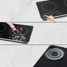 AMZCHEF 2-Burner albums 3500W ar jaudas regulēšanu un 4h taimeri