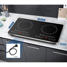 AMZCHEF 2-καυστήρα άλμπουμ 3500W με ρύθμιση ισχύος και 4 ώρες χρονοδιακόπτη