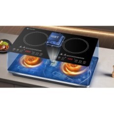 AMZCHEF 2-burner album 3500W with power adjustment and 4h timer