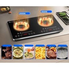 AMZCHEF 2-burner album 3500W with power adjustment and 4h timer