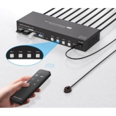 KVM HDMI Switch 4-port 4K120Hz 8K60Hz USB 3.0 2 Övervakar 4 Datorer