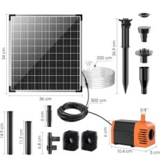 Solara fontána fakturace 25w 1200 l / h pro zahradní rybníka čerpadla s trubkou 2 m