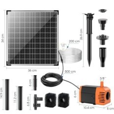 Solara Fountain Arveldamine 25W 1200 l / h aia tiikpumba jaoks toru 2 m