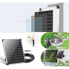 Solara Fontana Fatturazione 25W 1200 L / H per pompa da giardino con tubo 2 m