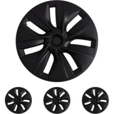 Superpositions de roue Tesla Modèle Y KAVANIC 19 POUCES NOIR GLACTED 4 PIÈCES OEM 2020-2023 0030653
