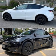Tesla kolo překryvy model y kavanic 19 palců matné černé 4 ks OEM 2020-2023 0030653