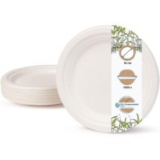 Bio-astiat sokeriruoko 18 cm 1000 kpl. Levyt Eco Pyöreä