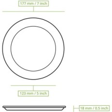 Biorätter från sockerrör 18 cm 1000 st. Plattor Eco Round