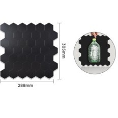 Αυτοκόλλητα πλακάκια 4mm wostick 10 τεμ. K- Black Hexagon Τείχη / Κουζίνα