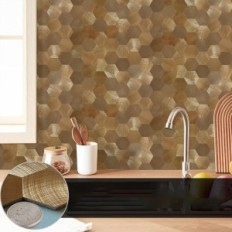 Carreaux auto-adhésifs 4mm Wostick - 10 pièces pour murs / cuisine EBronze