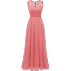 Vestido de noche Dessstsells Lace Tamaño largo S