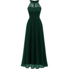 Women's dress Wedtrend cocktail chiffon lace dark green xxl