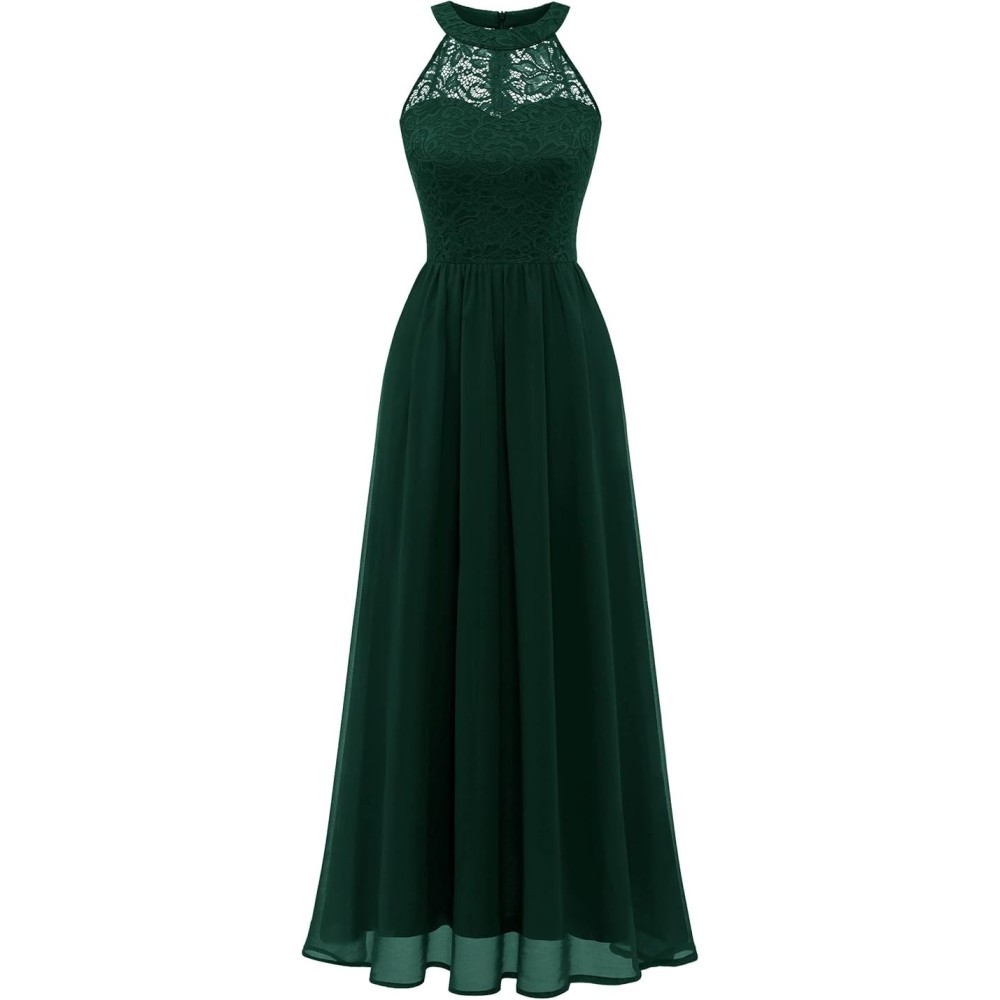 Women's dress Wedtrend cocktail chiffon lace dark green xxl