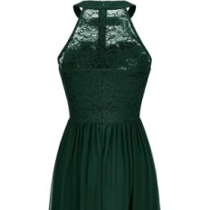 Women's dress Wedtrend cocktail chiffon lace dark green xxl