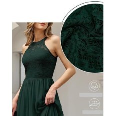 Damenkleid Wedtrend Cocktail Chiffon Lace Dunkelgrün XXL