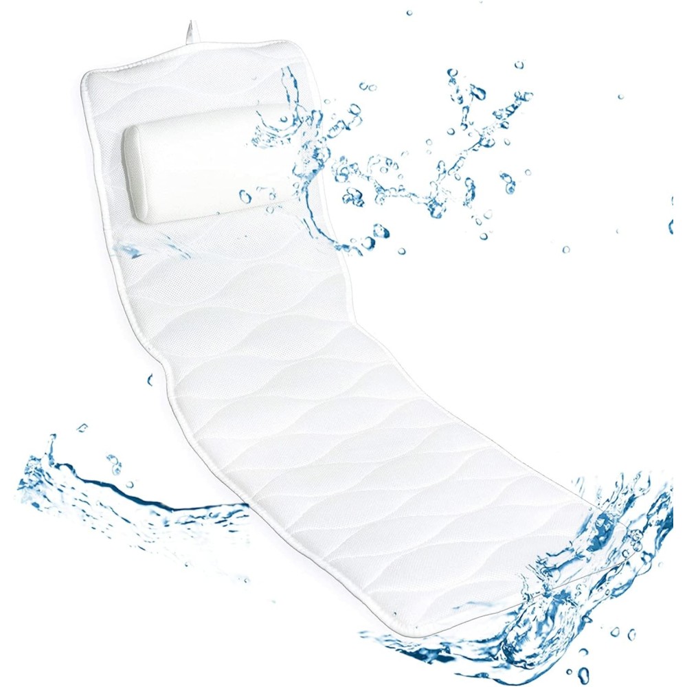 Tappetino da bagno con cuscino 40 × 125 cm. Bianco di pallavolo. Universale