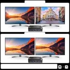 KVM 2xpc 2xmonitor HDMI DisplayPort 4K60Hz USB 3.0 jungiklis