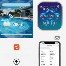 Medence és spa vízvizsgáló RYAKKA Pro 7w1 pH Cl TDS ORP EC hőmérséklet