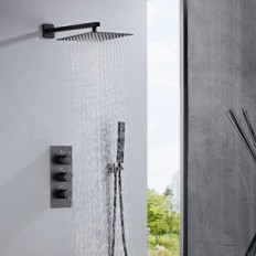 Sommerdusche Set Sanitodox Black Thermostatic 25cm Ausstellung
