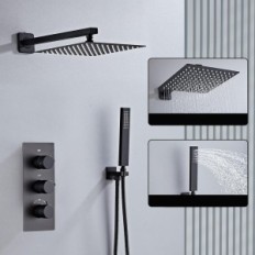 Sommerdusche Set Sanitodox Black Thermostatic 25cm Ausstellung